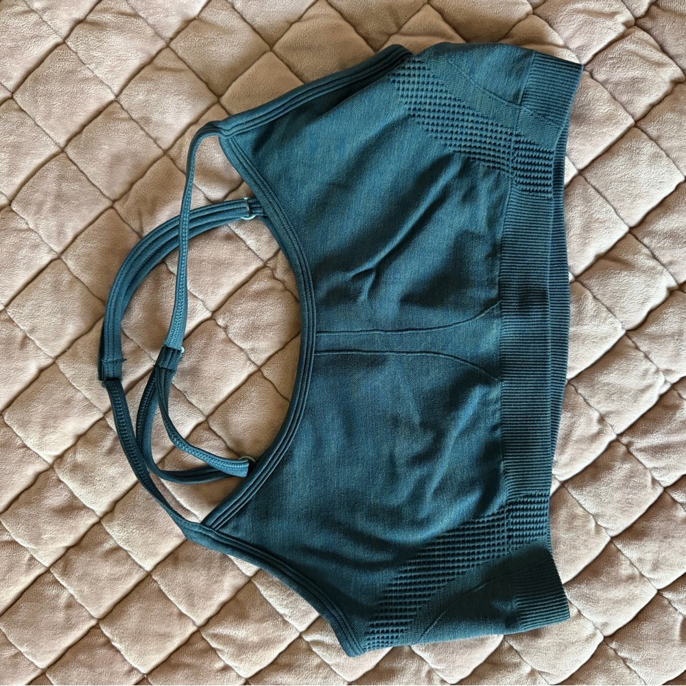 AYBL Seamless Teal Strappy Sports Bra